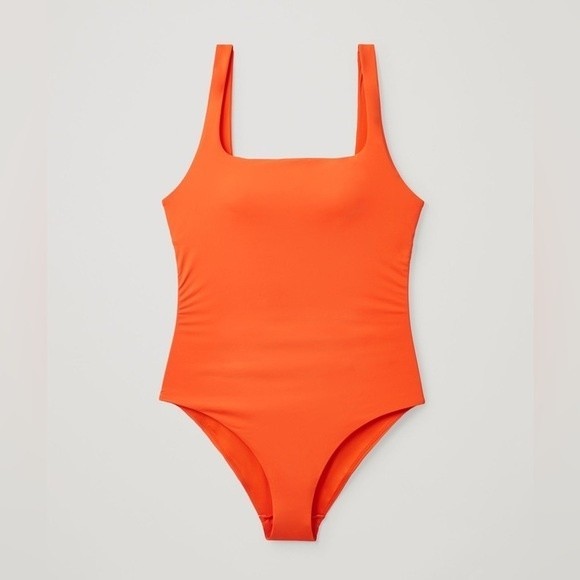 COS Swim Cos Open Back Orange One Piece Swimsuit Poshmark